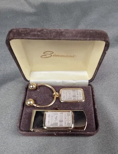 Simmons Key Chain & Money Clip .999 Sterling Silver Bars GMC Master Sales Award - Picture 1 of 5