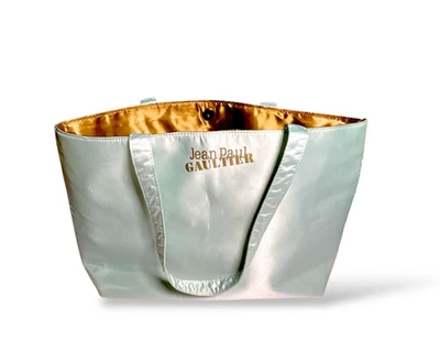 Jean Paul Gaultier Tote Bag Womens Large Light Green Gold Interior Shopper Purse - Image 1 of 4
