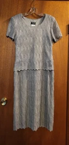 Vintage Helene Blake Kleid gefüttert Pullover Kurzarm oliv Spitze zierlich Gr. 10P - Bild 1 von 9