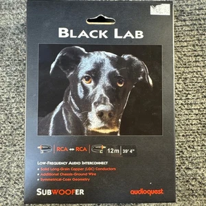 AudioQuest Black Lab Subwoofer Cable – 12 meters/39.4 feet, RCA-RCA - Picture 1 of 2