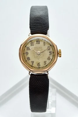 Rolex 9K Solid Gold ‘1928’ Rare Art Deco Scalloped Edge Ladies Vintage Watch - image 1 of 4
