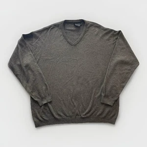 Coogi Retreat Pure Cashmere Jumper 2XL Brown V Neck Made in Australia Vintage - Picture 1 of 18