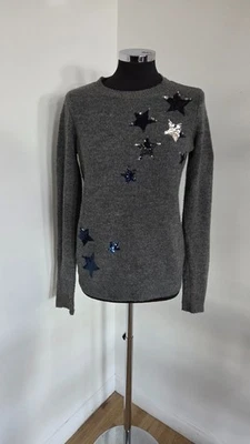 Next grey sequin star jumper size 6 christmas party knit womens PLS READ - Image 1 of 4