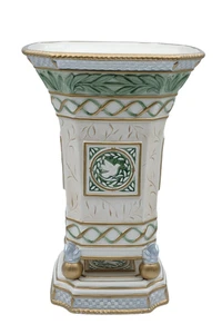 Fitz and Floyd Gregorian Vase 19/1315 Handcrafted Ceramic 12” Green Gold / NEW - Bild 1 von 21