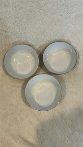 Ciroa Luxe 4,5" Dessertschalen Silbergitter Porzellan Silber auf Weiß - 3er Set - Bild 1 von 7
