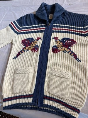 Vintage 60s Pinnacle Design Knit- Rite 100% Pure Botany Cardigan Men’s Sweater - Image 1 of 4