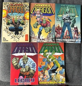 5 X The Savage Dragon Graphic Novels Softcovers First Prints Erik Larson - Picture 1 of 10