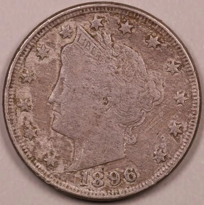 1896 V-Nichel VF Dettagli ***RARA MONETA ORIGINALE*** - Foto 1 di 2