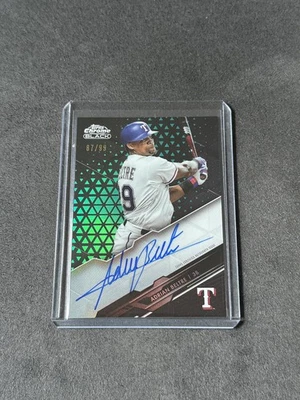 Adrian Beltre 2020 Topps Chrome Black Auto Autograph Green 87/99 - Image 1 of 2