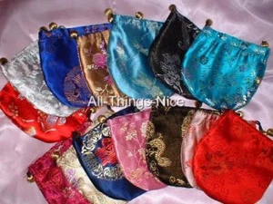 10 SILK Satin 12cm Drawstring Wedding Favours Gift Bag Purse Jewellery Pouch - Picture 1 of 1