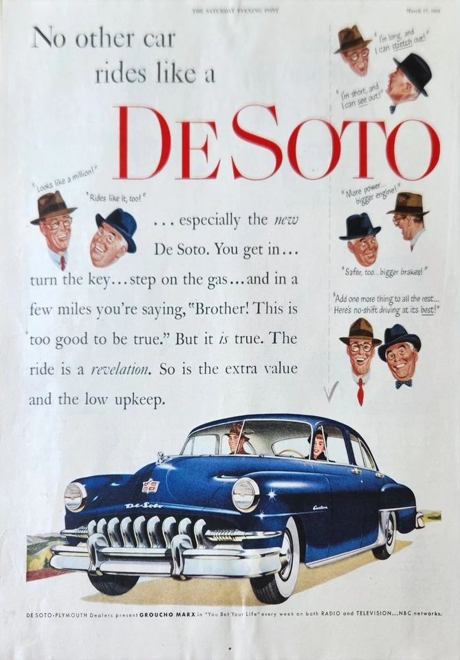 DeSoto 1951 coche azul anuncio de colección No hay otro coche paseos como un Desoto Foto 1 de 1