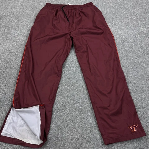 Virginia Tech Hokies Pants Men Large Maroon Windbreakers Joggers Track Warm Ups Cover