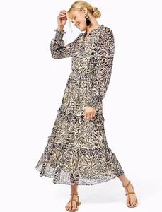 LILLY PULITZER Damen Midikleid Ardith Animal Print Langarm Gr. 2 Stufen - Bild 1 von 5