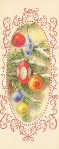 MCM Glitzerornament Dekorationen Vintage unbenutzt Weihnachtsgrußkarte Baum 937A - Bild 1 von 4