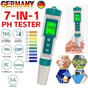 7 in 1 Digital Messgerät PH/ORP/EC/TEMP/SALT/S.G/TDS Wasseertester Pool Prüfer - Bild 1 von 14