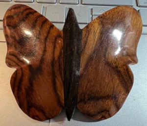 Cocobolo Holz - Schmetterling Haarspange - Künstler signiert - Bild 1 von 3