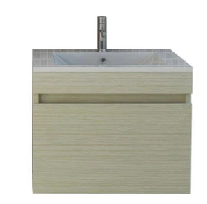 Luxus Badset Waschtischunterschrank + SMC Waschbecken Badmöbel Holz hell oak - Bild 1 von 1
