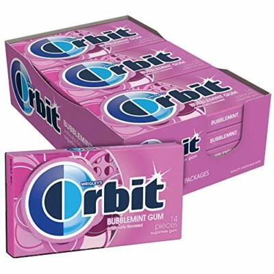 Orbit Bubblemint Sugarfree Gum, 14 pieces, (Pack of 12) - Image 1 of 4