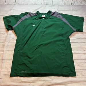 Nike Jacket Green Storm Fit Short Sleeve 1/4 Zip Rain Golf Pullover Men's Medium - Picture 1 of 12
