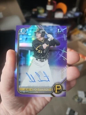2022 Topps Bowman Chrome Jack Suwinski 1st Purple Refractor Auto /250 #CPA-JS - Image 1 of 2