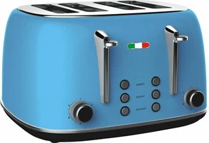 Vintage Electric 4 Slice Toaster Sky Blue Stainless Steel 1650W - Not De'Longhi - Picture 1 of 1