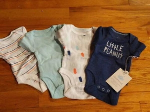 Cloud Island 4-Pack Short-Sleeve Bodysuits for Boys (Onesees): Size Preemie - Picture 1 of 2