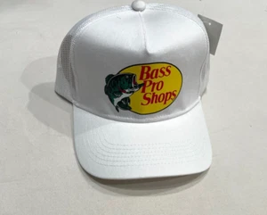 Bass Pro Shops Mütze Outdoor Angeln Snap-Back Trucker Mesh Cap WEISS - Bild 1 von 12