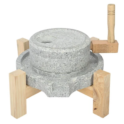 Molino de piedra manual hecho a mano harina de grano molido molinillo de leche de soja hogar Foto 1 de 4