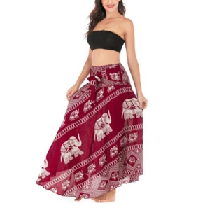 Women's Long Hippie Bohemian Skirt Gypsy Dress Boho Clothes Flowers One Size - Picture 1 of 4