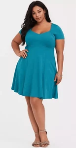 Torrid Aqua Ponte Skater Dress Size 2X nwt (4815) Read - Picture 1 of 9