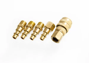 5 Pc Solid Brass Air Line Tools Quick Coupler Set Pack Of 12 Sets Of 5 Pieces - Picture 1 of 1