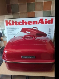 KitchenAid Red Large Enamel Covered Baking Dish 16"X13" Large Oven Required - Picture 1 of 10