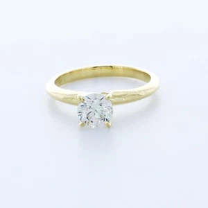 1.2CT Lab-Created Diamond E/VVS2 Round Cut 18K Gold Prong Classic Solitaire Ring - Picture 1 of 4