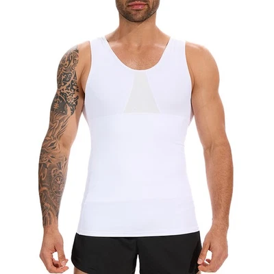 Shapertop para Hombres Adelgazante Tanque Compresión Camisa Ginecomastia Prendas moldeadoras para Vientre Foto 1 de 4