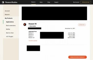 Reason 10 Music Production Software License Transfer via ReasonStudios - Bild 1 von 1
