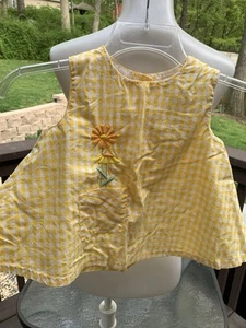 VTG JC Ordinates Girls Dress Yellow Gingham Size 2 2T Union Made USA - Picture 1 of 6