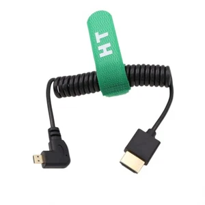 Micro HDMI 4K 60Hz 8K Right Angle HDMI Coiled Cable for Sony A6400 A7R Canon ... - Picture 1 of 5