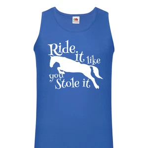 Herren Ride It Like You Stole It Horse Jockeyweste - lustig bedruckt Tank Top Geschenk - Bild 1 von 12