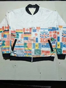Vintage Ty-Breakers World Global Flag AOP Japan USA Europa Tyvek Jacke 80er Gr. XL - Bild 1 von 7