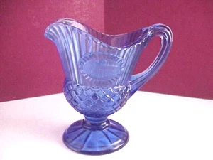 Vintage Avon Cobalt Blue Glass Pitcher Mt Vernon Fostoria Colorful Collectible - Picture 1 of 8