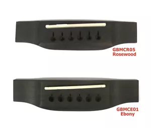 Akustikgitarrenteile Brücke Palisander/Ebenholz mit Knochensattel GBMCR/GBMCE - Bild 1 von 2