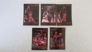 1991 STAR MICHAEL JORDAN BLACK BORDER RED TEXT PROMO CARD SET 1 TO 5 MINT RARE - Bild 1 von 6