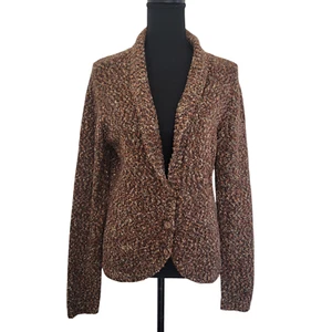 Alfani Textured Knit Button Front Cardigan Wool Blend Multicolor Cottage Y2K LG - Picture 1 of 12