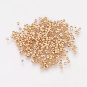 Cilindro de cuentas engarzadas en oro de 18 K sobre latón 2x1,5 mm diapositiva, orificio de 1 mm, 100 piezas - Imagen 1 de 2