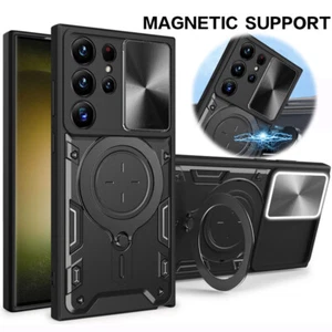 For Samsung S24 S23 Ultra S22 S21 FE A54 Slide Camera Magnetic Holder Case Cover - Picture 1 of 18