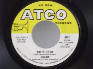 Cream,Atco 6617,"White Room",US,7" 45,1968 classic hit Psych rock, MINT - Foto 1 di 2