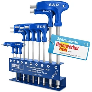 S&R Innensechskantschlüssel Satz HX, T-Griff, Kugelkopf, 10-tlg: 2-10mm metrisch - Bild 1 von 8