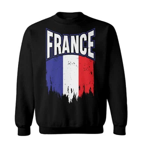 France Torn Flag - French Strong Country Proud Pride Toddler Crewneck Sweater - Picture 1 of 8