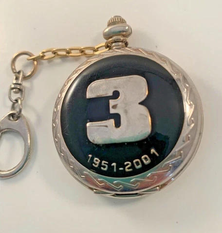 Dale Earnhardt number "3" 1951-2001 Pocket Watch Keychain Vintage Racing Cover