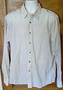 EUC Sovereign Code 100% Cotton Button Front Long Sleeve Striped Shirt XL FS! - Picture 1 of 6